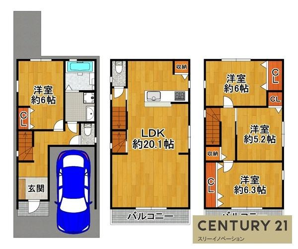 南恩加島2丁目土地の土地図|土地1100万円建物2480万円プラン例