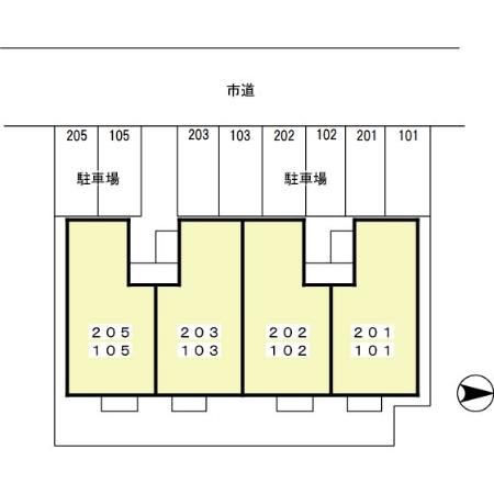 メゾンドール野添105の区画図
