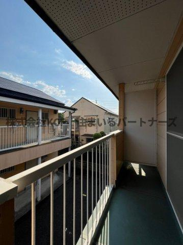 久留米市津福本町のアパートのバルコニー|暖かな日差しのふりそそぐバルコニー