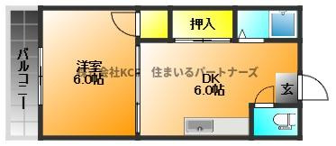 久留米市津福本町のアパートの間取り