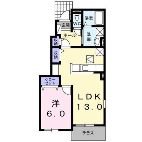 プリムローズ　南浜Ｂの間取り