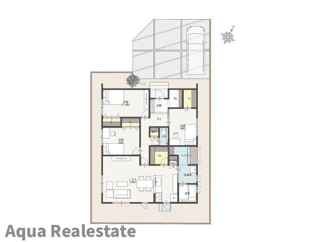 丸亀市飯野町西分の新築一戸建の前面道路含む現地写真|前面道路含む現地写真です