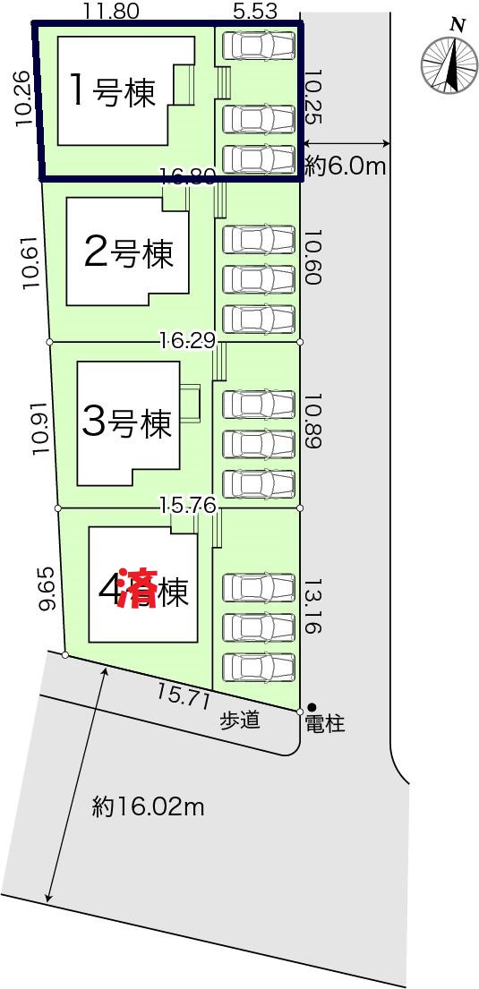 南国市緑ヶ丘3丁目-2期1棟- 新築戸建ての区画図|1号棟