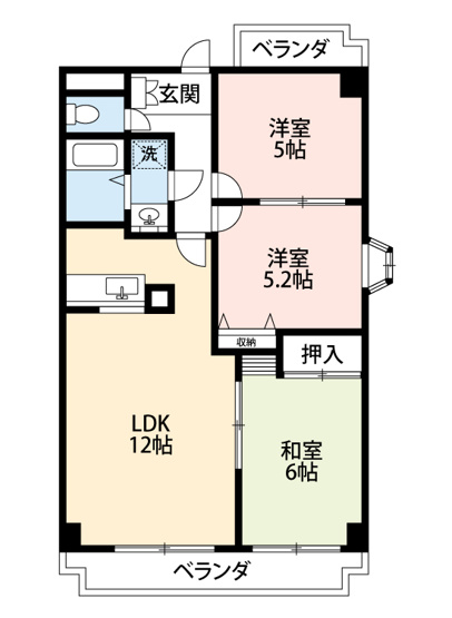 【間取り】 | グリーンウッド　15309 | 使いやすい3LDK間取りです(^^)／
