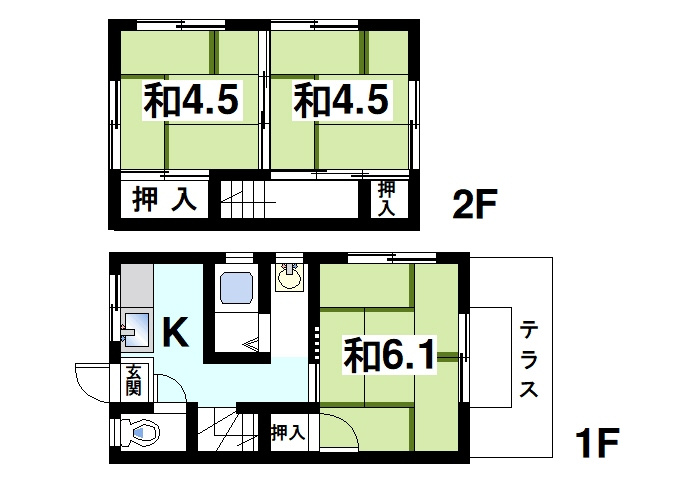 サンライズ三笠Ⅰの間取り|3Kのお部屋です