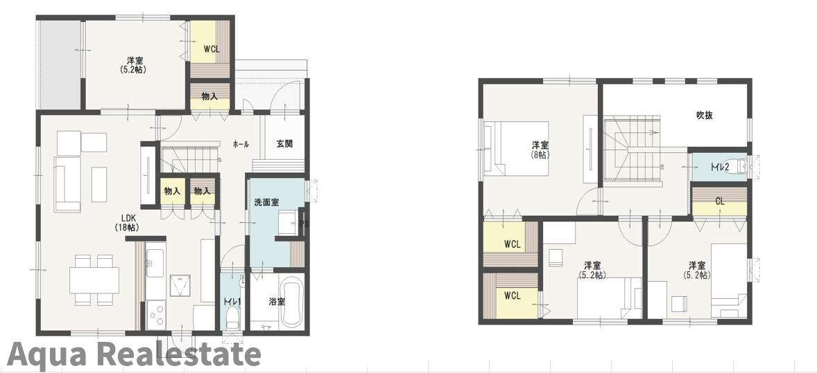 丸亀市飯野町東分の新築一戸建の間取り