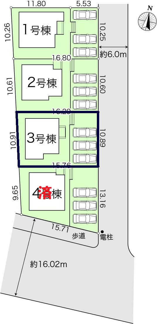 南国市緑ヶ丘3丁目-2期3棟- 新築戸建ての前面道路含む現地写真|2026.3月　（全4区画）