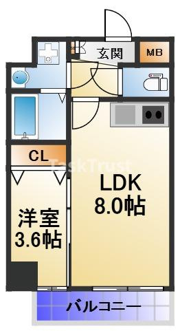 【間取り】 | クローバー・レジデンス玉造