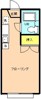 高橋ハイツの間取り|コンパクトで使い易いワンルームです