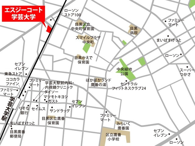 エスジーコート学芸大学の地図