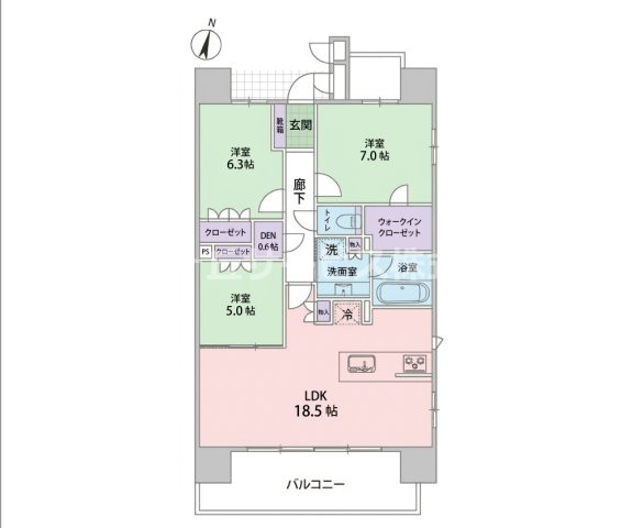 【間取り】 | レ・ジェイド袋井駅前 | 【12階】南東角部屋3LDK