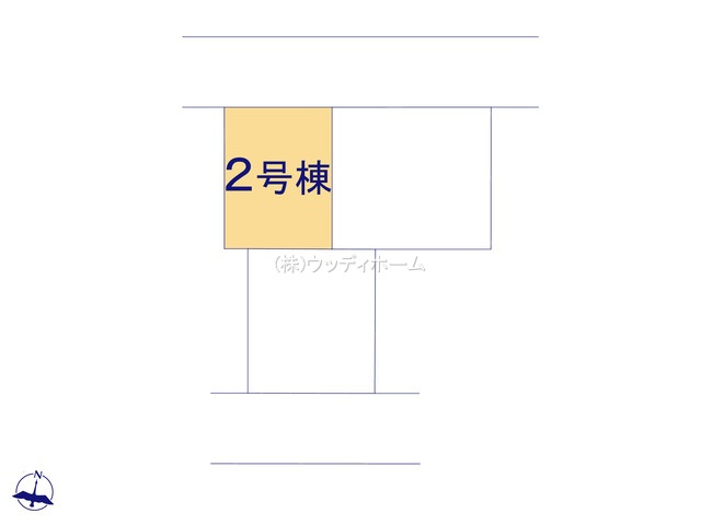 越谷市南越谷　新築一戸建て　2号棟の区画図