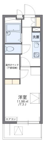 レオパレス金仙寺湖二号館の間取り