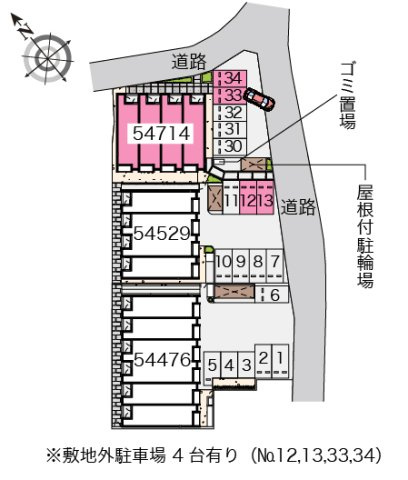レオネクストポムールⅢの駐車場