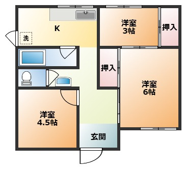 【間取り】 | 成美町11-7貸家