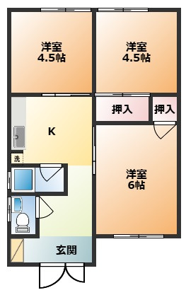 【間取り】 | 成美町10-25貸家