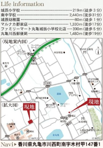丸亀市川西町南の新築一戸建の地図