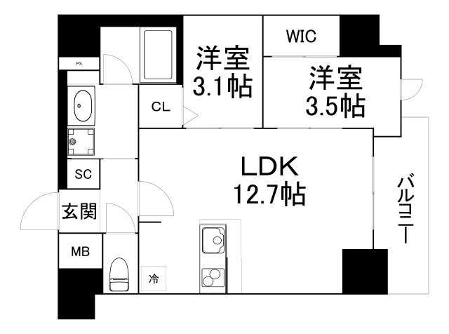 【間取り】 | コンフォリア・リヴ北浜高麗橋