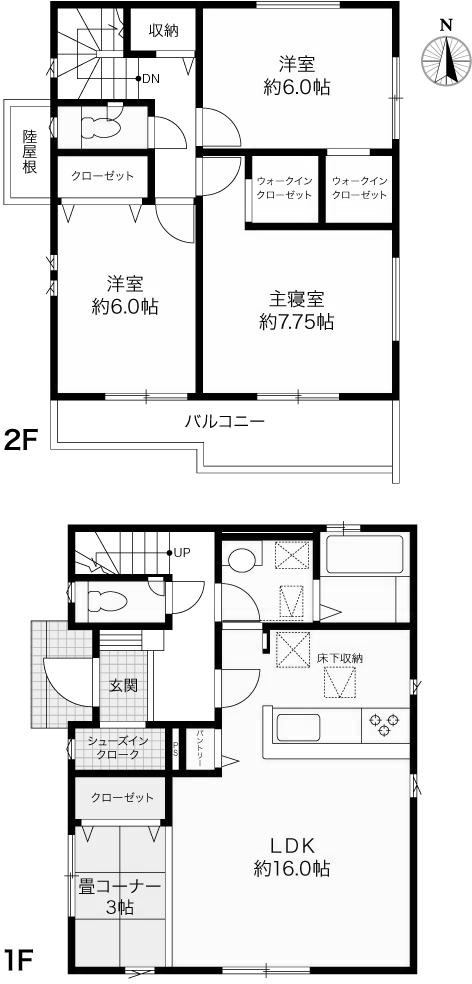 高知市東城山町-3期3棟3- 新築戸建ての間取り|3号棟