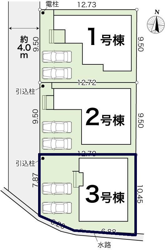 高知市東城山町-3期3棟3- 新築戸建ての区画図|3号棟