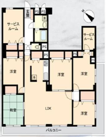 ローズハイツ八王子Ｂ棟の間取り|～南西向き5SLDK　専有面積142.73平米、開放感のある住戸～