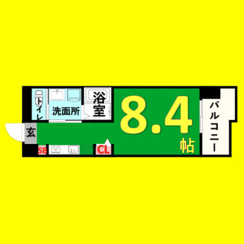 ピーステン名駅南　名古屋市賃貸　仲介手数料無料の間取り