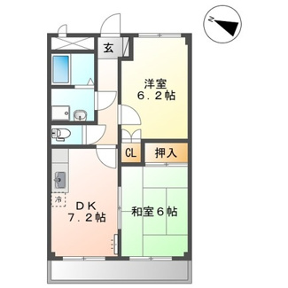 【間取り】 | ミレニアム・ハイム1号館 | 2DK