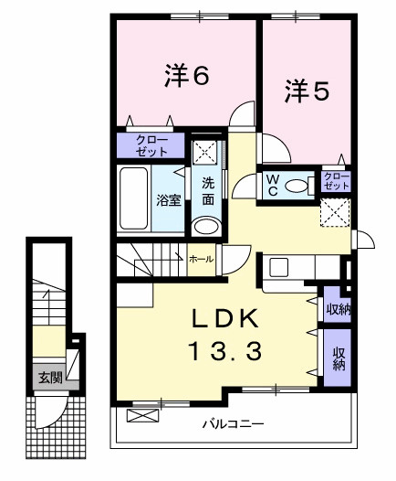 ベル　リアン　Ａの間取り|使い勝手の良い間取りです♪