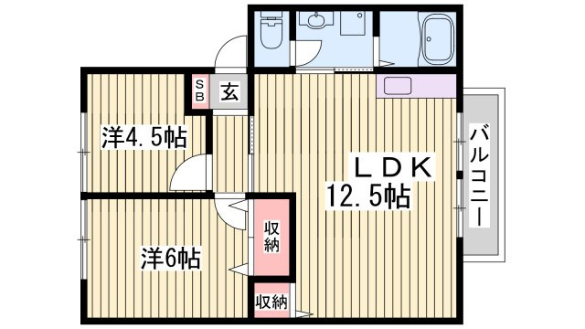 ハイツサンライフA棟の間取り