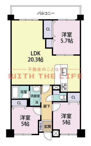 アンピール比恵南の間取り