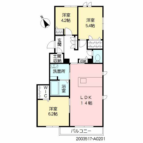 熊本市東区小山１丁目のアパートの間取り