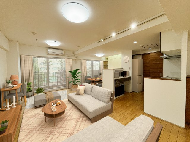 パレロワイヤル六番町の居間・リビング|家具配置イメージ