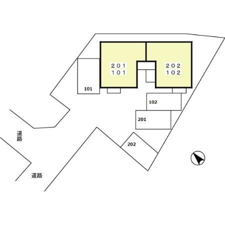 メモリー吉学寺201の区画図