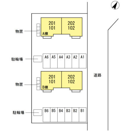 メルヴェーユ青山Ｂ101の区画図