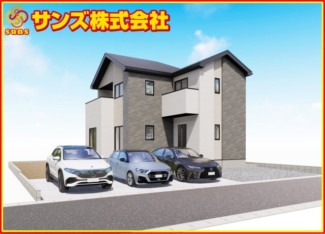 郡山市静町第8　　　  1号棟　　　　大成小学校、郡山第7中学区　の外観パース|南東側から見た外観ＣＧパース♪