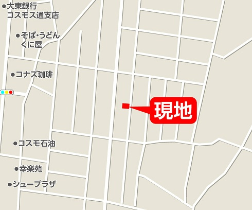 郡山市静町第8　　　  1号棟　　　　大成小学校、郡山第7中学区　の地図