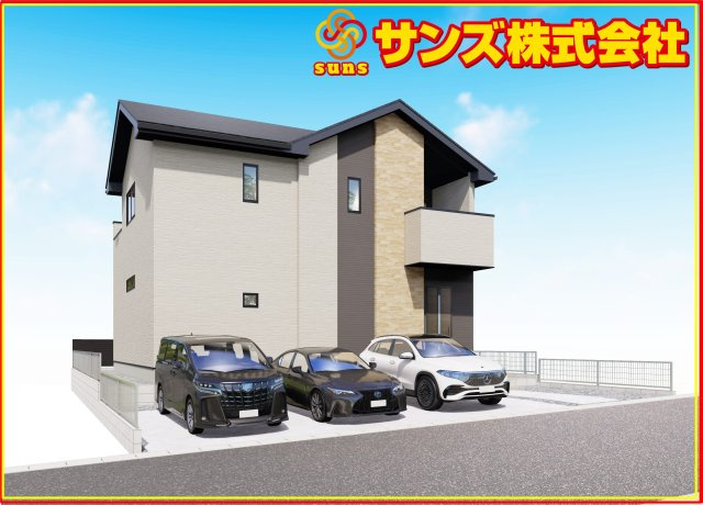 郡山市片平町字新蟻塚　　　  １号棟　　　小山田小学校、郡山第６中学区　の外観パース|北東側から見た外観CGパース♪