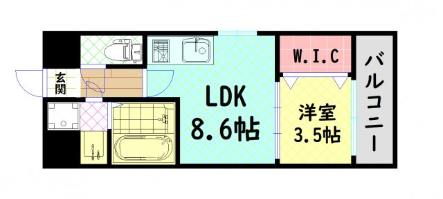 【間取り】 | ミラージュパレス難波幸町