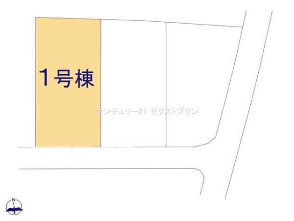 甘楽小川 1号棟の区画図|区画図