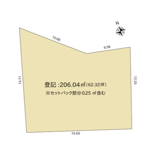 長野市吉田4丁目　土地の土地図|土地面積は約62坪以上とゆとりある広さです。