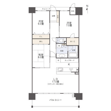 アルファステイツ宮西Ⅱの間取り|広々とした90㎡超の3LDK　4月末リフォーム完了予定です！