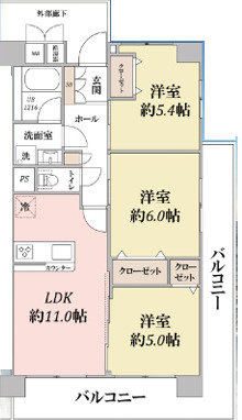 鎌倉町パークファミリアの間取り