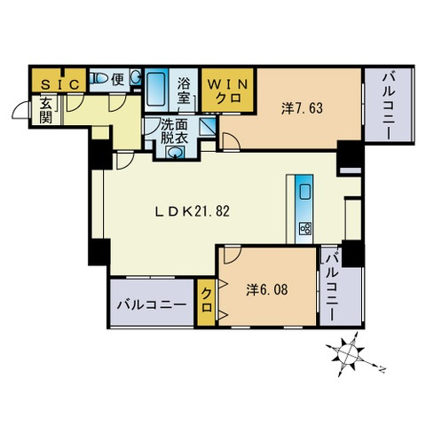 ＲＬＩＶ Ｋｕｓａｇａｅの間取り|間取図