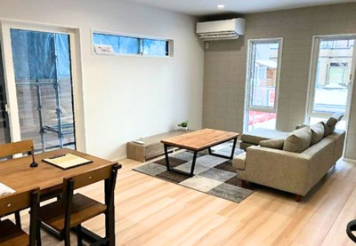 【居間・リビング】 | 【新築分譲住宅】山形市泉町 | 同ハウスメーカー施工例となります。実際に設置されるサイズや製品とは異なります。詳しくはお問合せください。