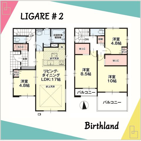 新築戸建・新築建売　福島市大森2期　大森小学校・信夫中学校の間取り|【4LDK】洗面室はキッチンと廊下から移動ができる家事動線が取りやすい間取り◎