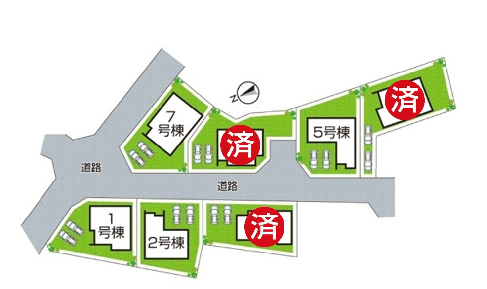 神戸市北区道場町日下部　第1期　新築一戸建ての区画図|全7区画