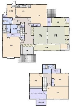 観音寺新町中古戸建の間取り|7SLDKととても広々した間取りになります。トイレも2ヶ所完備。