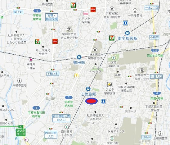 宇都宮市双葉１丁目　土地　予約済の地図