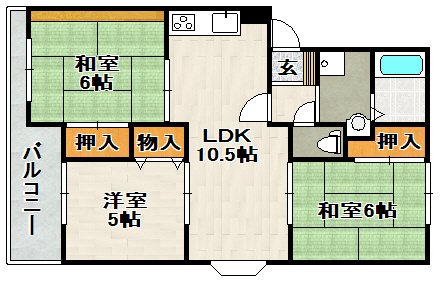 武庫リバーハイツ西野の間取り