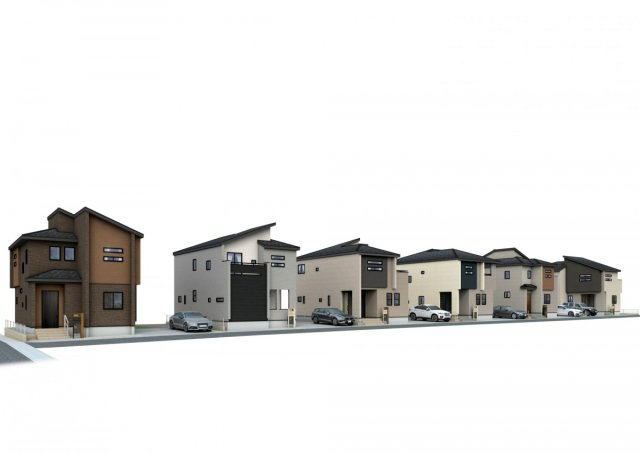 【外観パース】 | 三島市徳倉1丁目 新築建売分譲住宅 土地＋建物 TW06097 | 三島市徳倉　外観パース全体